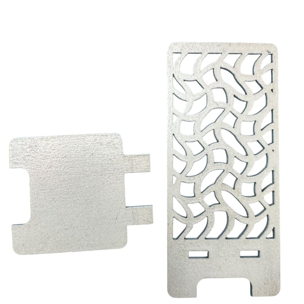 Decorative Phone Stand, White, 6.7 x 2.6 inches, Geometric Pattern Design